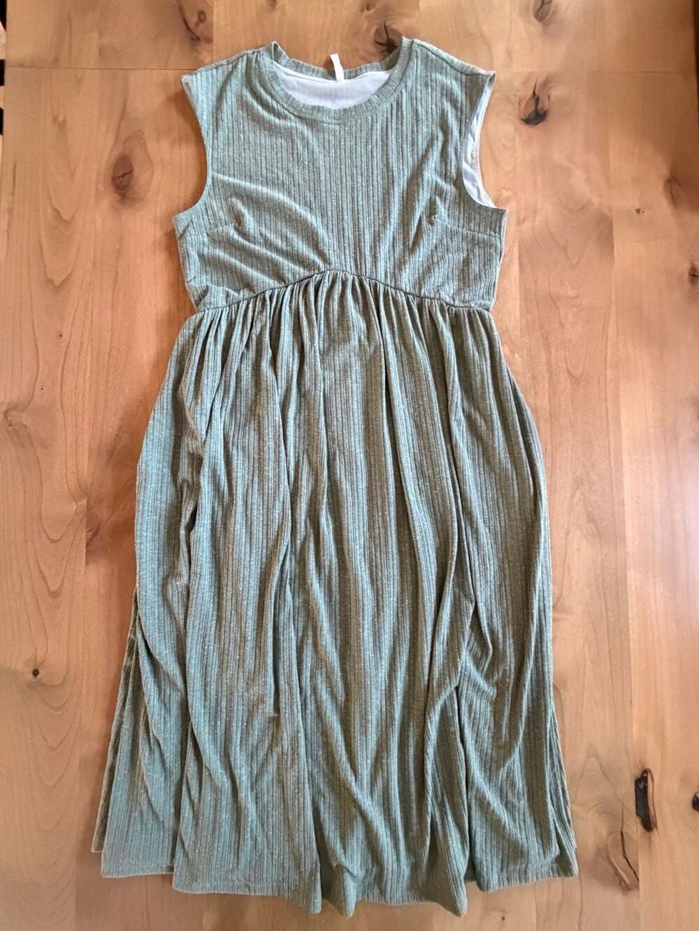 Halara Ribbed Knit Round Neck Sleeveless Midi Casual Dress